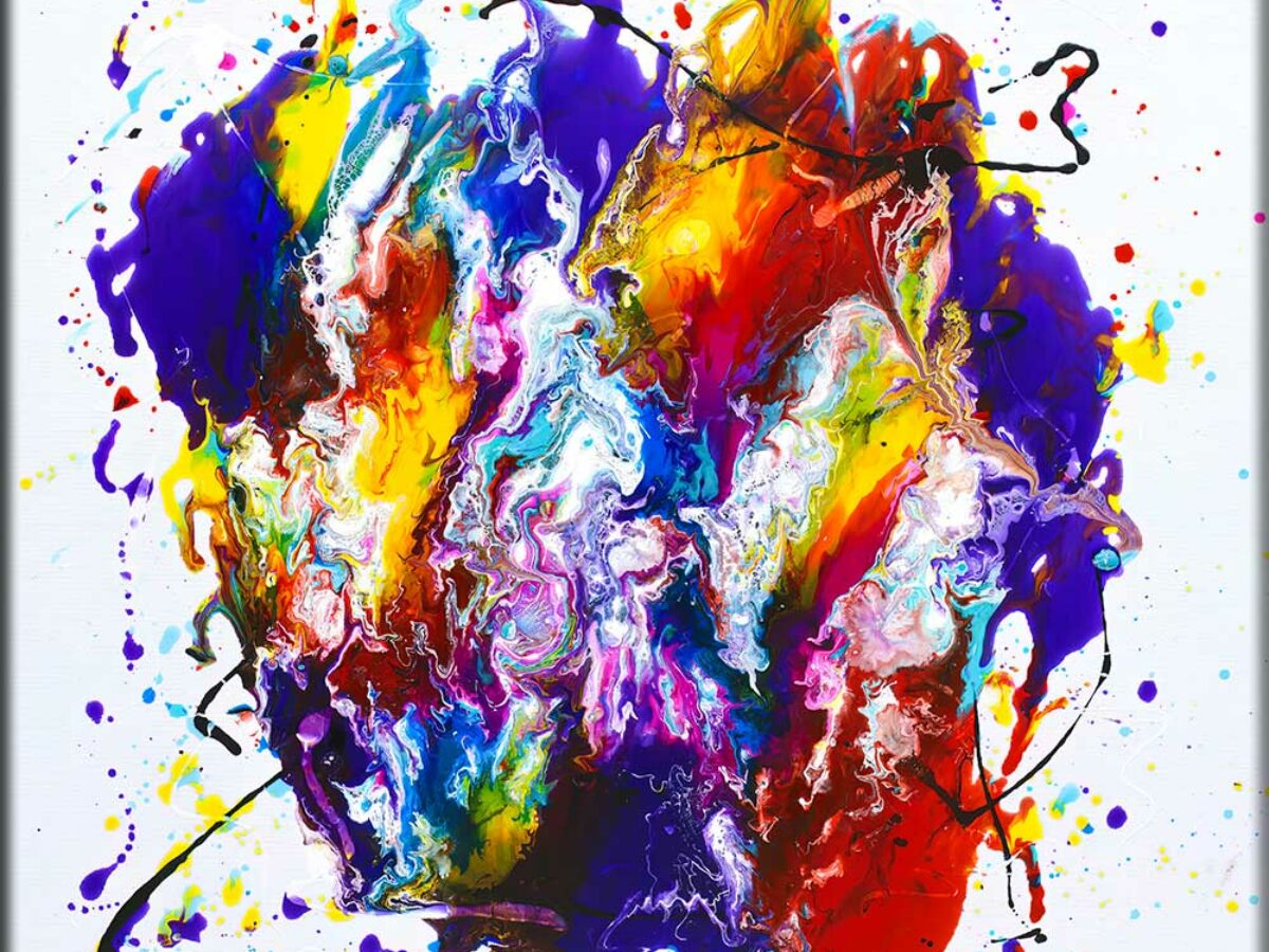 絵画 Acrylic Paint (Abstract Painting) Acrylic colorful painting Oblige I - Michael Lønfeldt