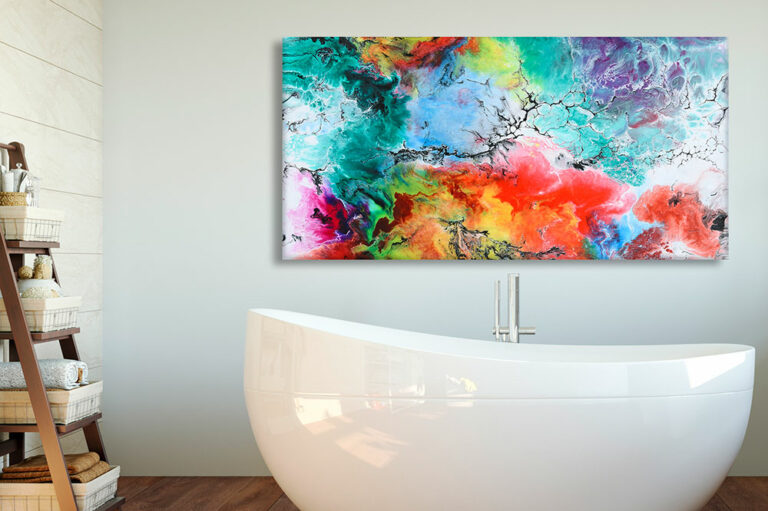 Modern prints on canvas for bathroom