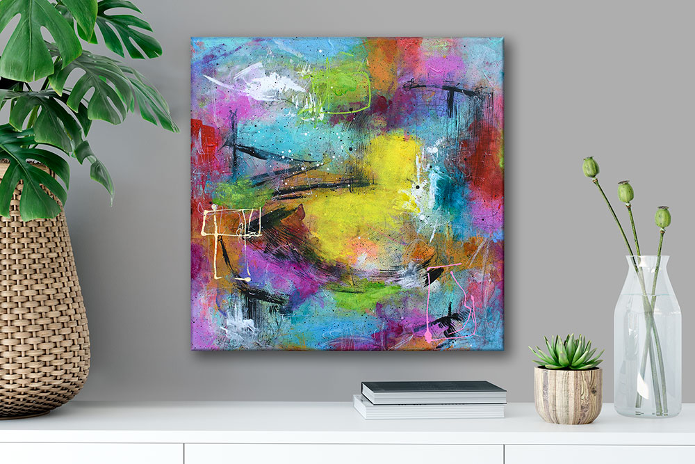Abstract painting on canvas for living room Eclectic I