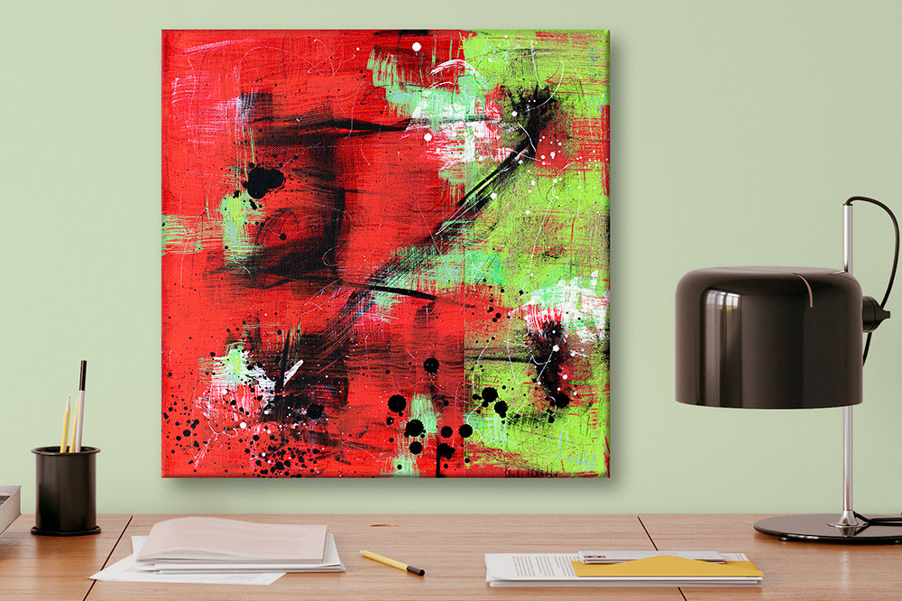 Modern red painting for home decor Ease I